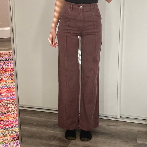 PacSun Denim - PACSUN high rise flare carpenter brown pants 24